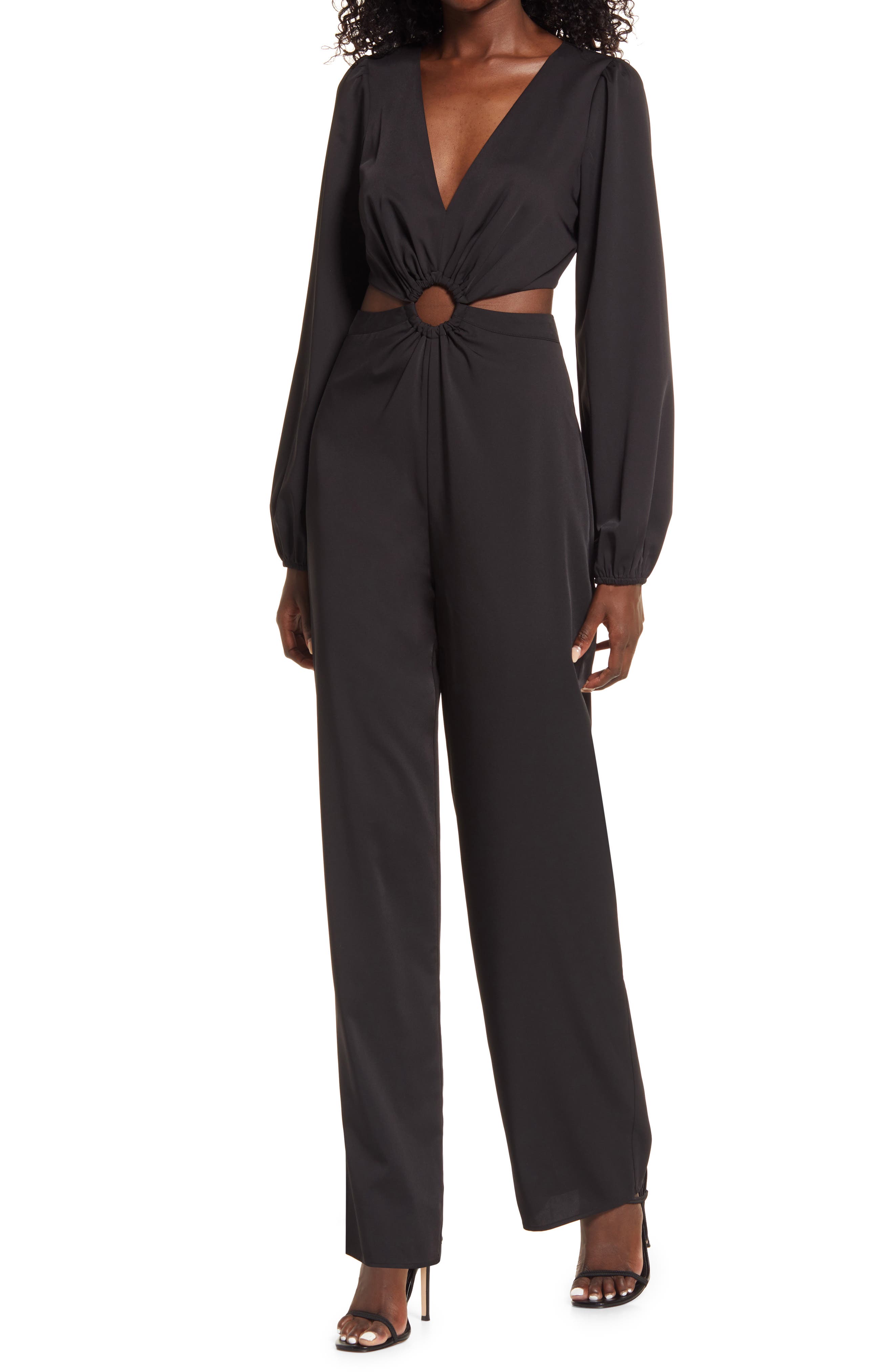LISTHA Baggy Jumpsuits Plus Size Women V Neck Long Sleeve Romper Playsuit Pants 